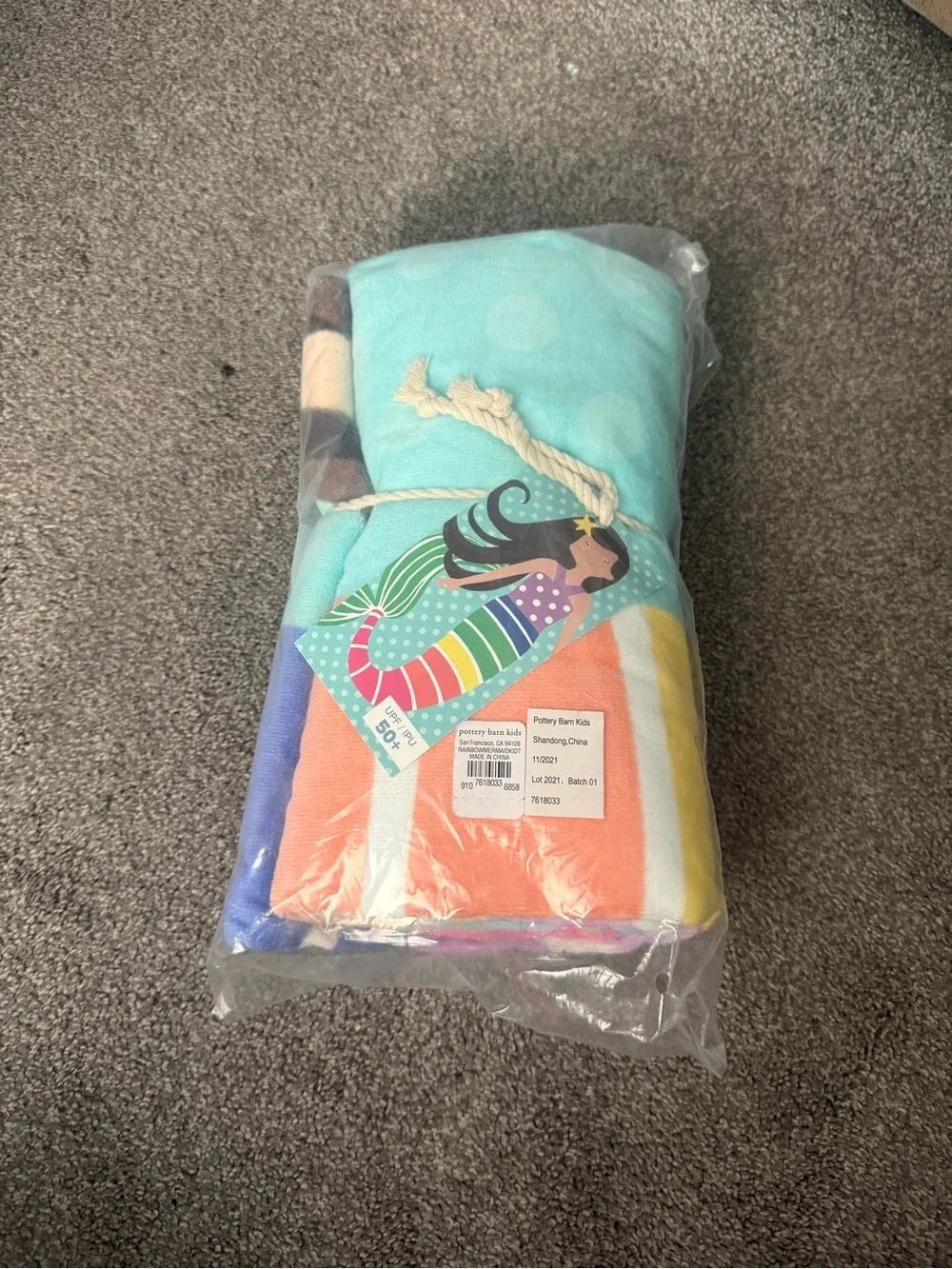 Pottery Barn Kids Rainbow Mermaid Beach Towel